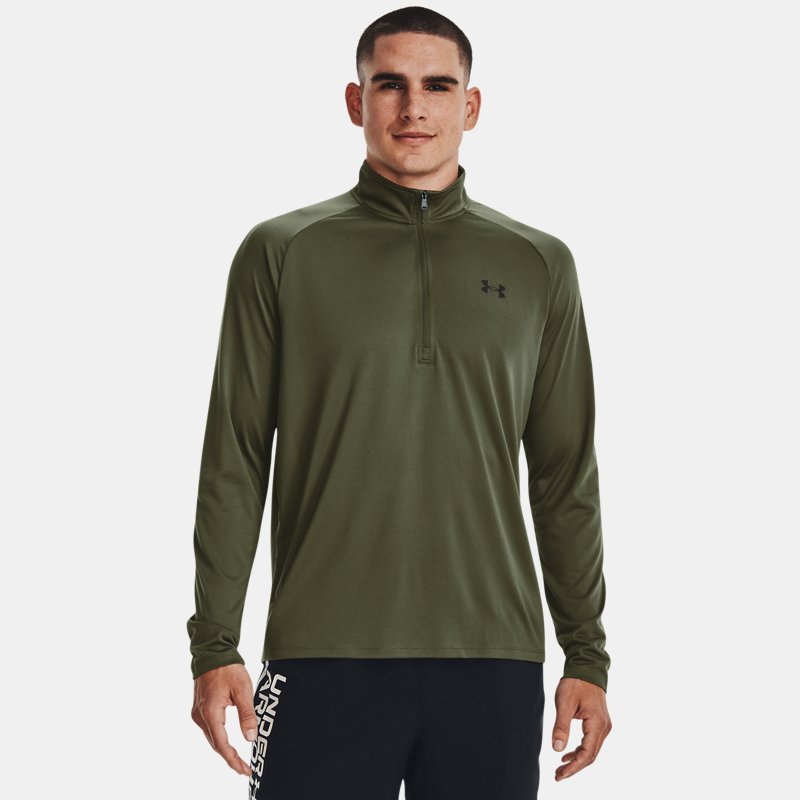 Men's Under Armour Tech™ ½ Zip Long Sleeve Marine OD Green / Black XXL